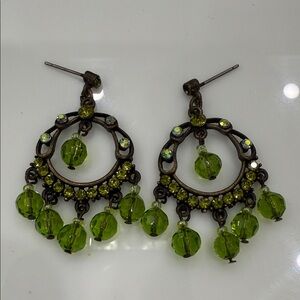 Elegant Green Dangle Earrings
